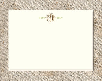 Monogrammed Stationery  - 25 note cards & envelopes, Small note cards, Note cards, Thank you cards, Monogrammed note cards