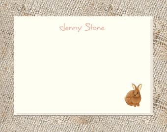 Bunny Personalized Stationery - 25 note cards & envelopes; Baby Note Cards; Rabbit Stationery and Envelopes; Children's Note Cards