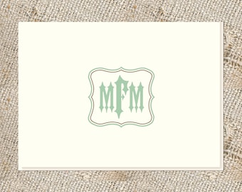 Monogrammed Stationery Set – 25 Personalized Folded Notes & Envelopes