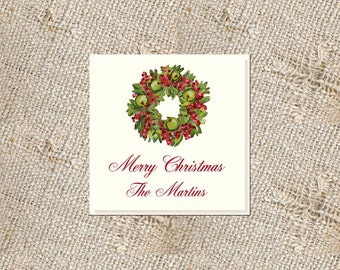Personalized Christmas Gift Tags - Holiday Enclosure Cards, Set of 25