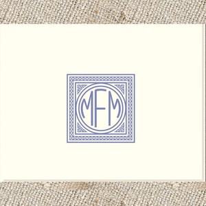 Monogrammed Stationery 25 folded notes & envelopes image 2