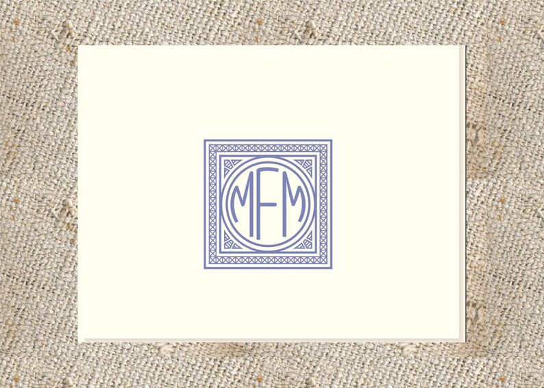 Monogrammed Stationery 25 folded notes & envelopes image 2