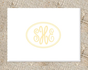 Empress Monogram Folded Notes – Personalized Stationery Set, Thank You Cards
