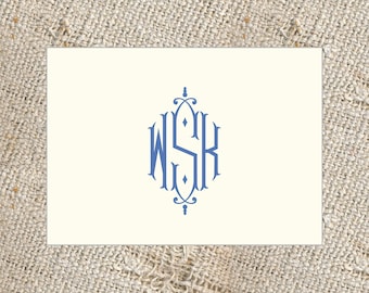 Royal Monogram Stationery - 25 notes & envelopes