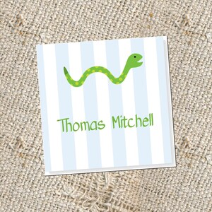 Children's Personalized Gift Cards -  25 cards; Gift Enclosures for Kids; Snake Gift Tags; Gift Cards for Boys