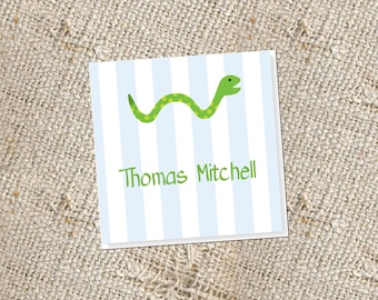 Children's Personalized Gift Cards -  25 cards; Gift Enclosures for Kids; Snake Gift Tags; Gift Cards for Boys
