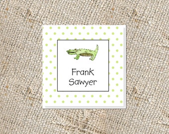 Children's Personalized Gift Cards -  25 cards; Gift Enclosures for Kids; Alligator Gift Tags; Gift Cards for boys