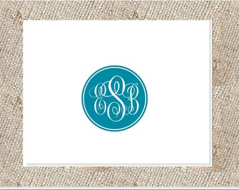 Classic Script Monogram Stationery - 25 notes & envelopes