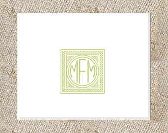 Monogrammed Stationery  - 25 folded  notes & envelopes