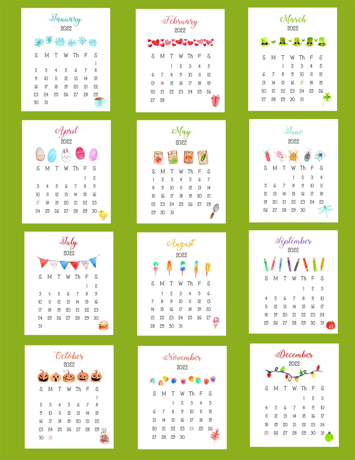 Desktop Calendar 2022 Desk Calendar 2022 2022 Desk Calendar Etsy