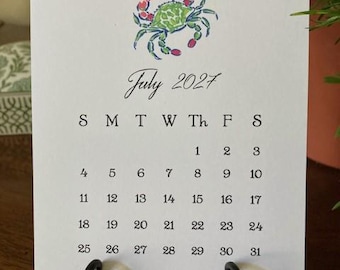 Beach Desk Calendar 2027, Beach Calendar 2027, 2027 Desk Calendar, Desktop Calendar 2027; Small Calendar 2027; Refill calendar 2027