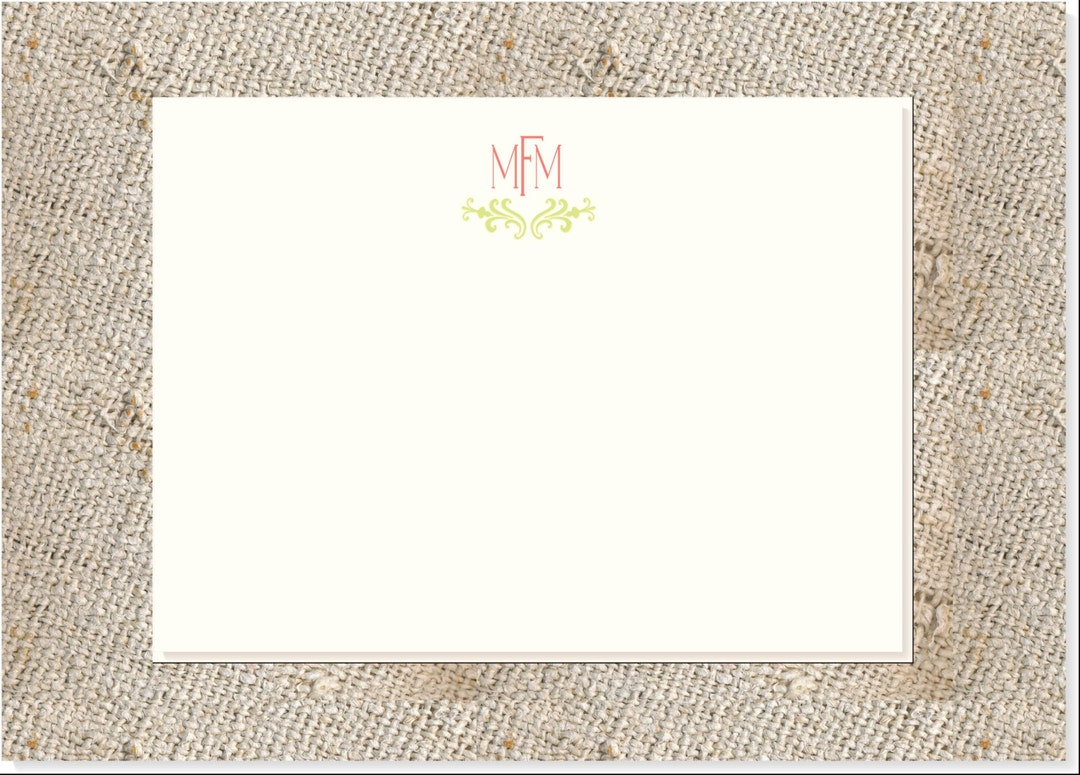 Monogrammed Note Cards or Folded Notes 25 Cards & Envelopes - Etsy