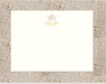 Monogrammed Note Cards or folded notes  - 25 cards & envelopes