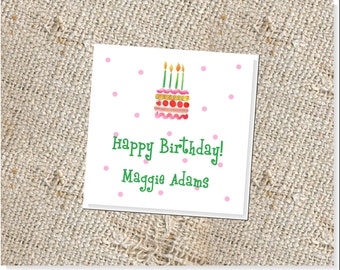 Children's Personalized Gift Cards -  25 cards; Kids' Birthday Gift Tags; Gift Enclosures for Children; Gift Tags for Kids