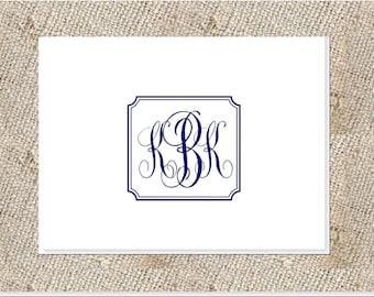 Classic Script Monogram Stationery - 25 notes & envelopes