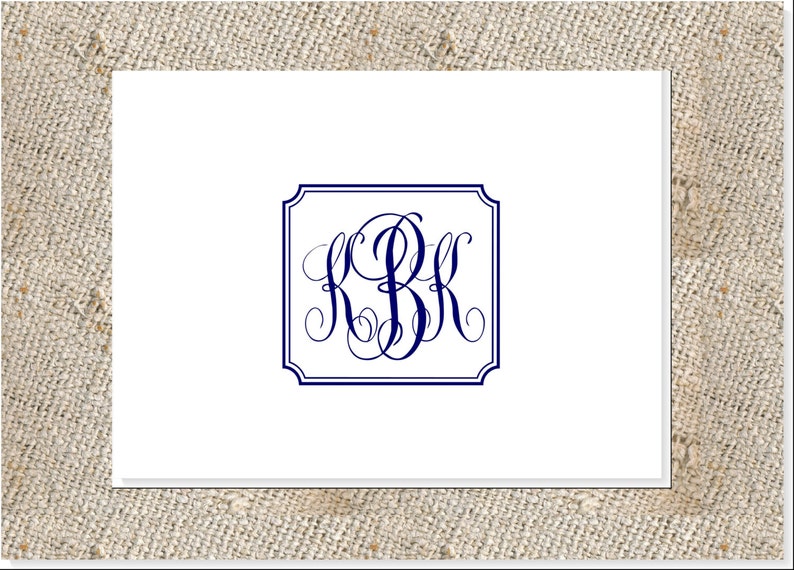 Classic Script Monogram Stationery 25 Notes & Envelopes Etsy