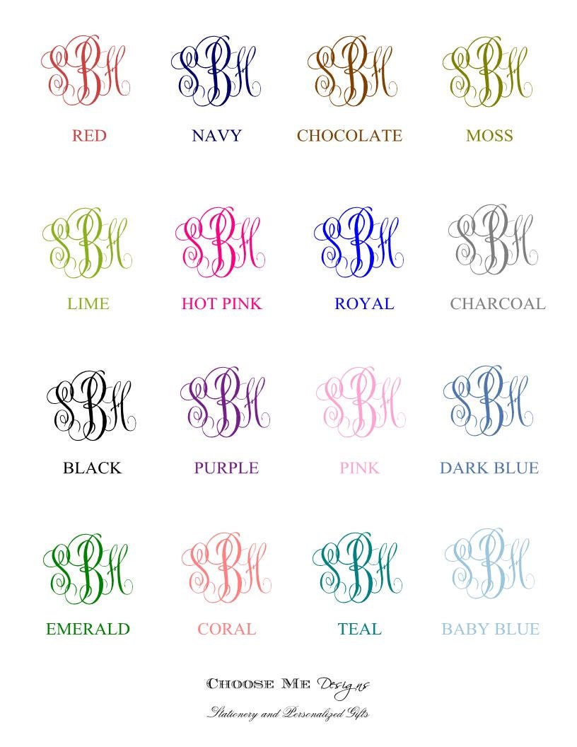 Classic Script Monogram Stationery - 25 Notes & Envelopes - Etsy