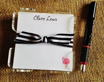 Personalized Mini Memo Notes with Acrylic Holder