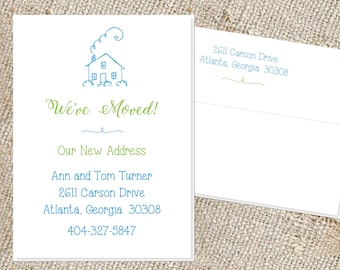 Change of Address Cards  - 25 cards & envelopes; Moving cards;  New House cards; Address change notification; New address announcement