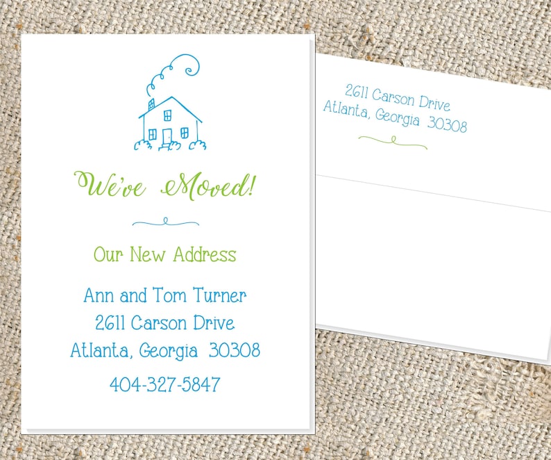 Change of Address Cards 25 Cards & Envelopes Moving Cards New House
