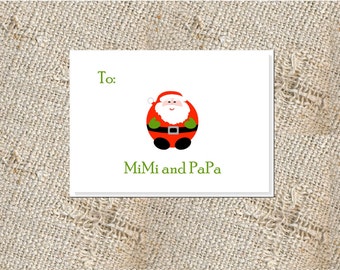 Personalized Santa Gift Tags - Set of 25 Holiday Enclosures