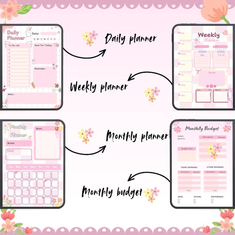 Undated Digital Planner 2026 2027 | Goodnotes PDF | Daily Weekly ...