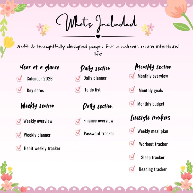 Undated Digital Planner 2026 2027 | Goodnotes PDF | Daily Weekly ...