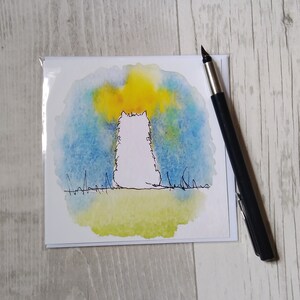 Westie Summer card. Westie card. Westie lover card. Greetings card. Printed card.