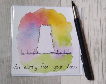 Westie memories Sympathy card. Westie loss card. Dog loss card. Dog bereavement card. Printed card.