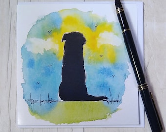 Rottweiler Summer card. Rottweiler card. Rottweiler lover card. Greetings card. Printed card.