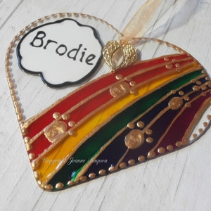 Hand painted Rainbow Bridge  Pet Memorial &#39;Angel wing&#39; heart sun catcher decoration. Dog memorial, Cat memorial, Pet loss gift. Pet sympathy