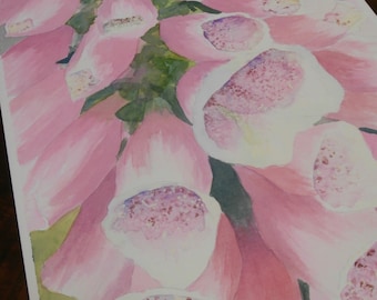 Foxgloves original watercolour painting. Dangerous Beauty I. Flowers, Birthday, Mother's Day, Grandma, Grandmother, Mother, Sister, Auntie.