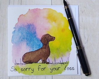 Dachshund memories sympathy card. Printed card. Dachshund loss, Dog loss card. Dog sympathy card. Dog bereavement card