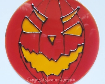 Halloween pumpkin suncatcher
