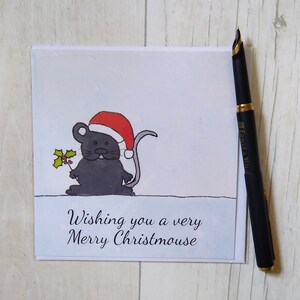 Mouse Christmas card. Mouse card. Printed card. Mouse lover.