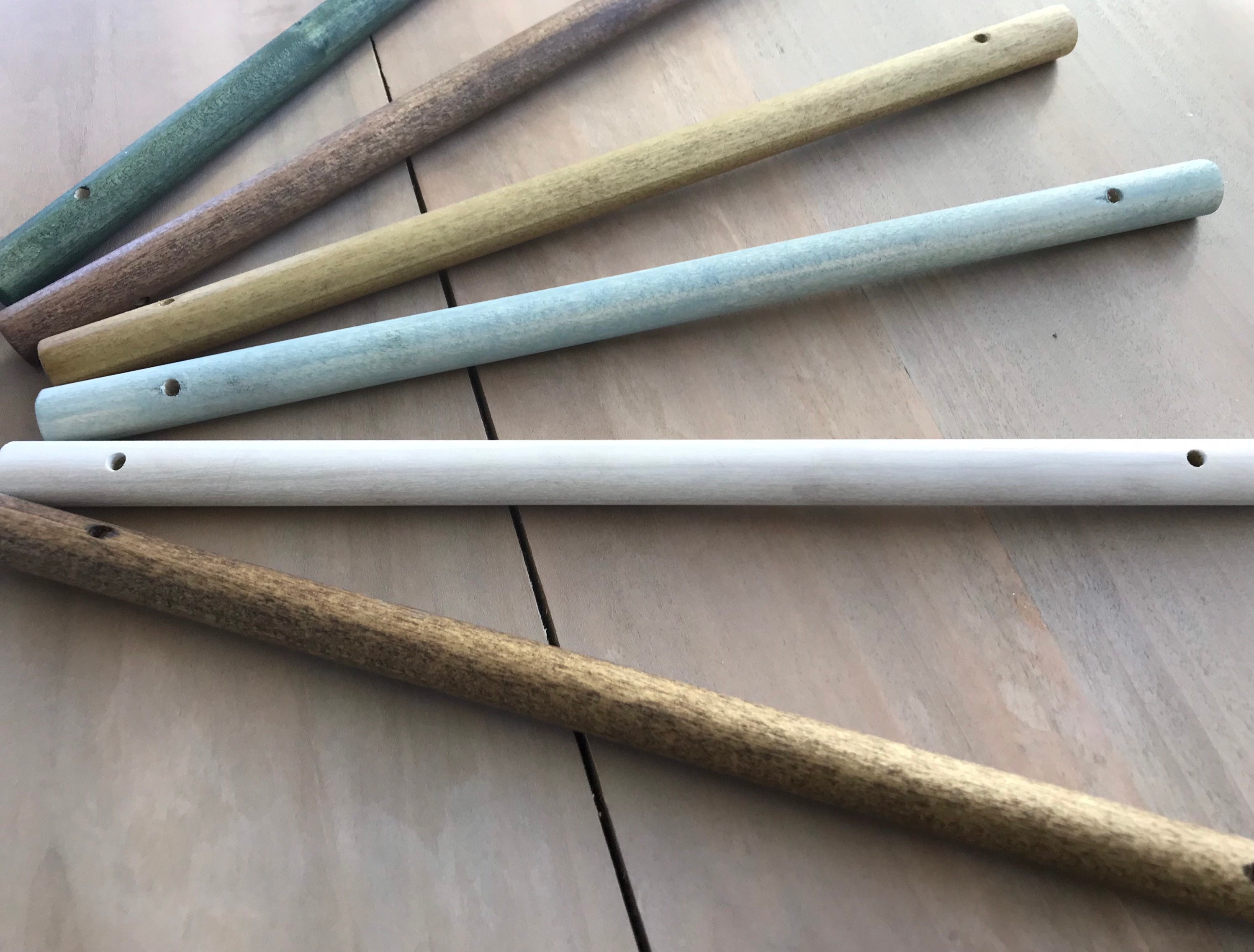 Set of 3 custom cut dowel rod with stained finish 1/2 Etsy