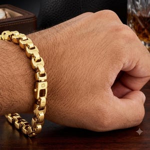 22K massivt gult guld herrarmband 85 gram handgjort tungt guldarmband för män äkta guld bröllopsgåva traditionella lyxsmycken