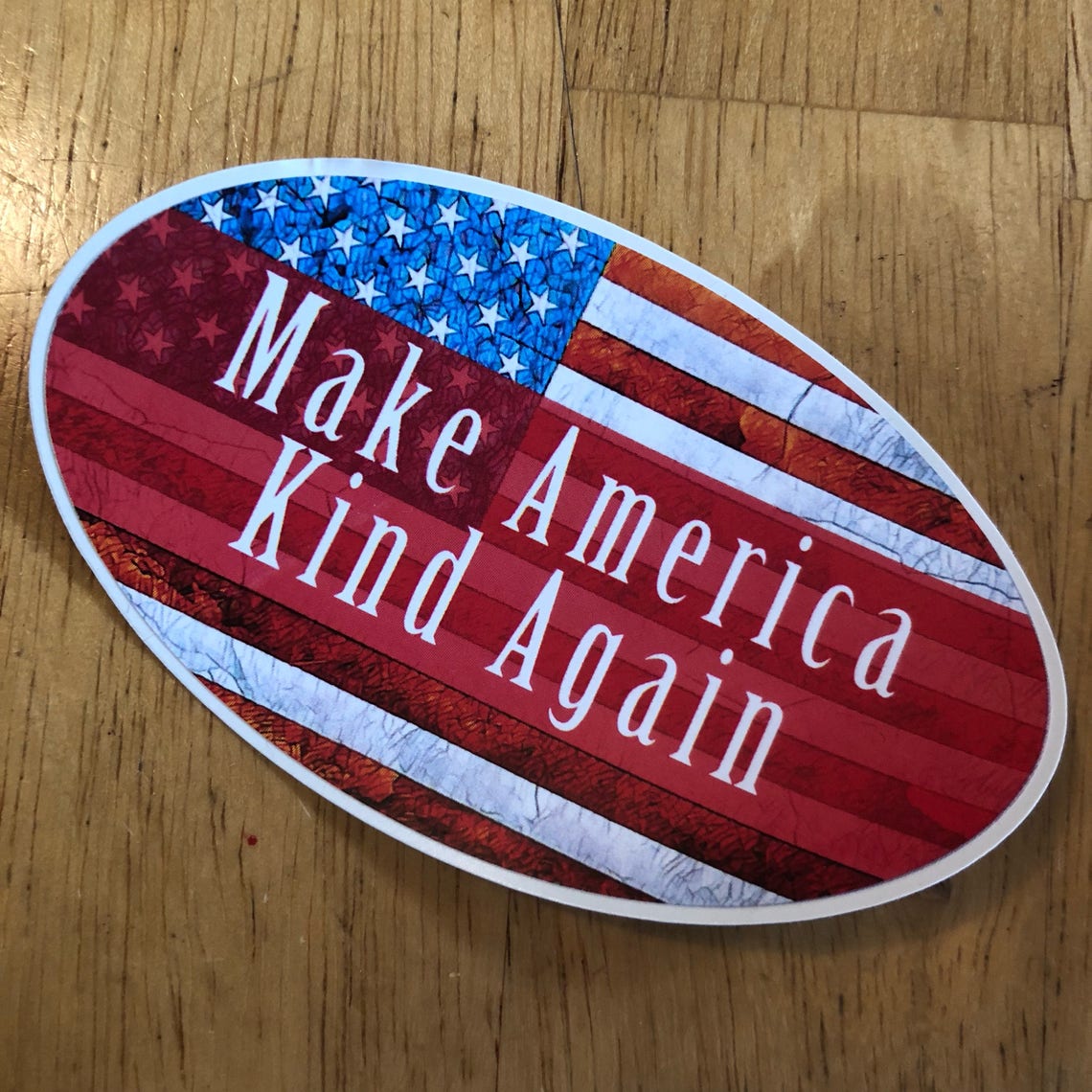 Make America Kind Again Vinyl Sticker American Flag Bumper - Etsy
