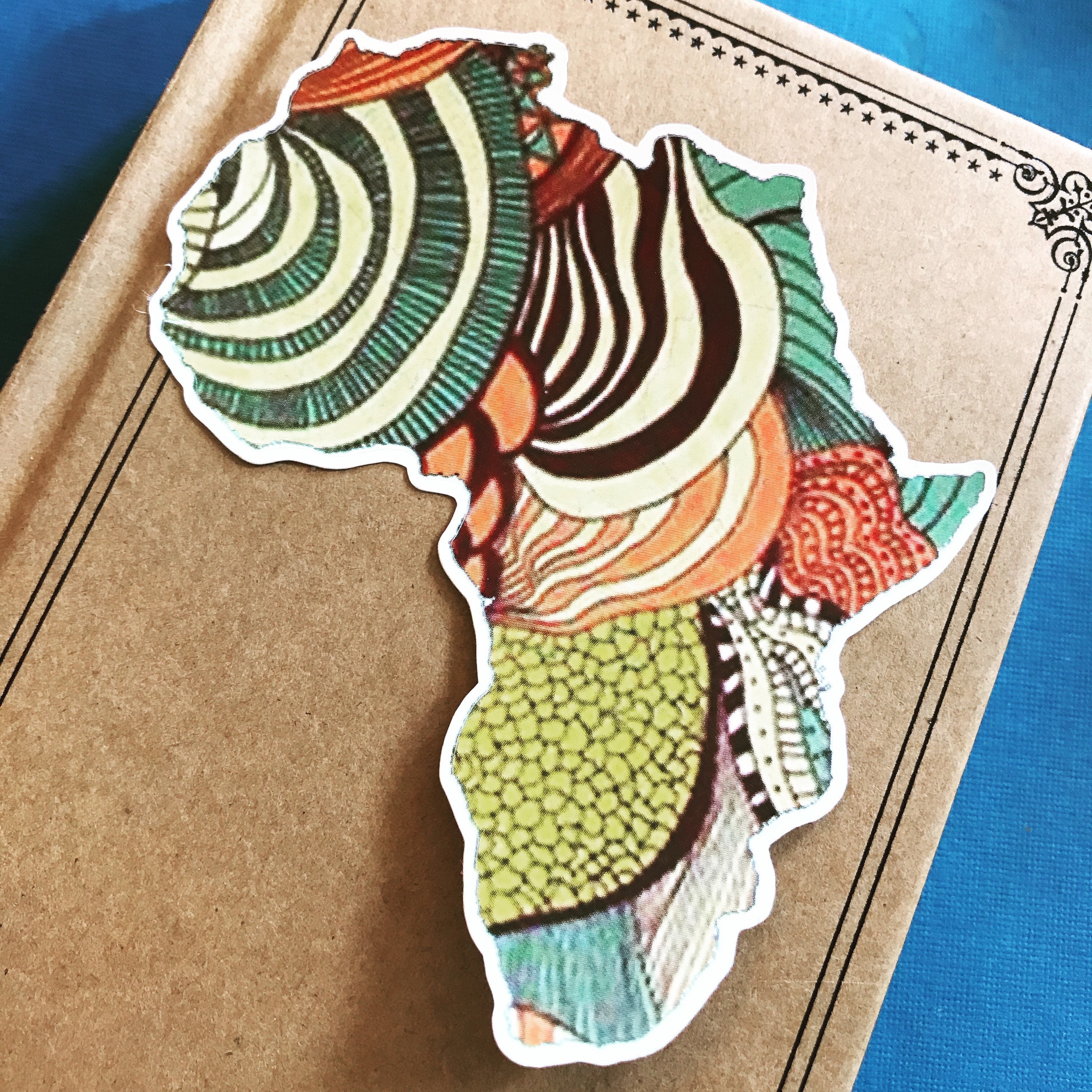 Artistic Africa Vinyl Sticker African Sticker Travel Decal Etsy