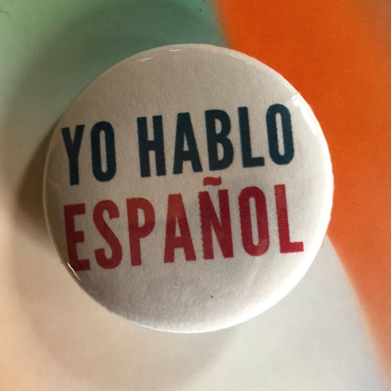 Yo Hablo Español White Spanish Language Pinback Button Etsy
