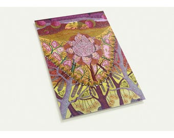 Juego de postales espirituales Lotus, paquete de 10 tarjetas de arte para meditación, postales de geometría sagrada tántrica, papelería zen bohemia, árbol de cristal Lotus