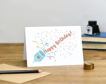 Happy Birthday Party Popper Card