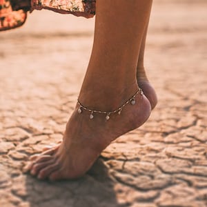 Custom 14k Crystal Anklet, gold anklet, moonstone anklet, gold filled anklet, gold ankle bracelet,beach jewelry, boho jewelry,crystal anklet image 2