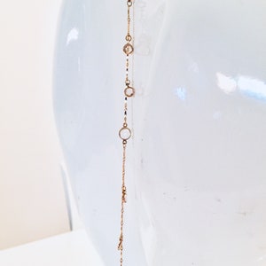 14k Gold Quartz Crystal Choker, quartz jewelry, gold choker, quartz crystal, boho style, back hanging necklace, glam, gift for her image 4