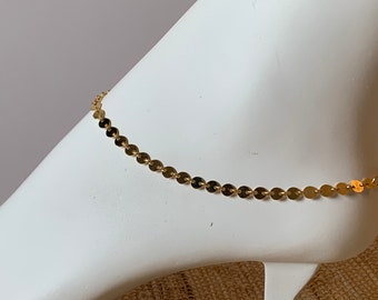 14k gold coin chain anklet, gold anklet, gold filled anklet, boho jewelry, beach jewelry, summer jewelry, boho glam, anklet layering