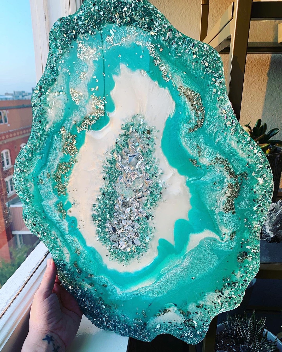 CUSTOM Resin Geode Wall Art, Resin Art, Geode Art, Crystal Wall Art