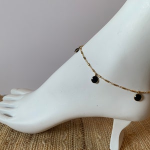 Custom 14k Crystal Anklet, gold anklet, moonstone anklet, gold filled anklet, gold ankle bracelet,beach jewelry, boho jewelry,crystal anklet image 7