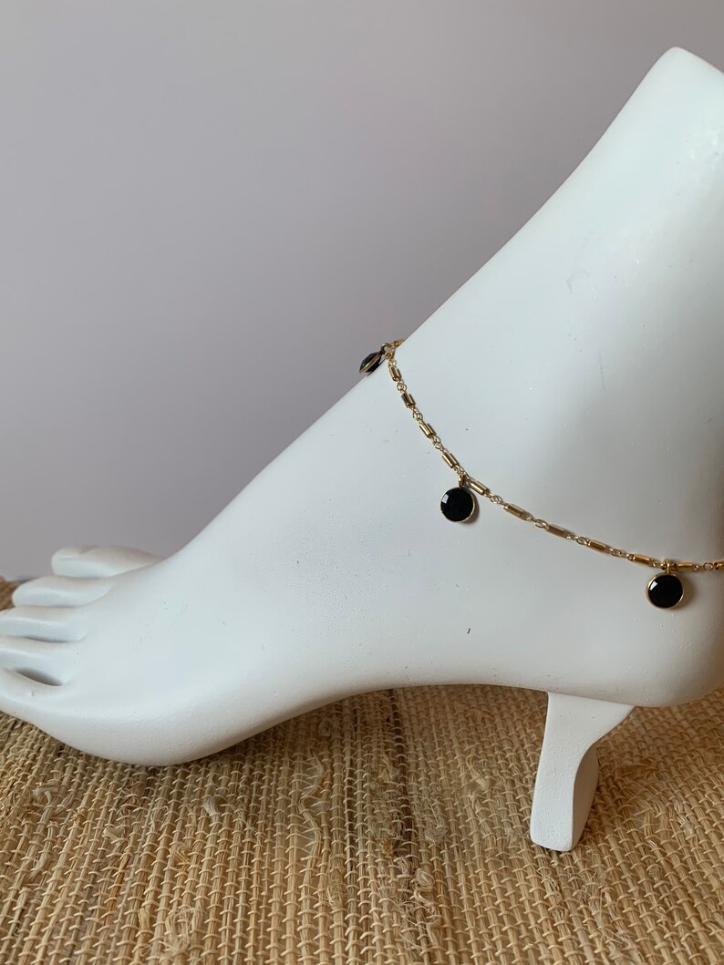 Custom 14k Crystal Anklet, gold anklet, moonstone anklet, gold filled anklet, gold ankle bracelet,beach jewelry, boho jewelry,crystal anklet image 7