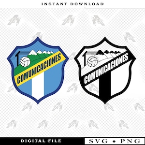 Puede incluir: Un gráfico digital que presenta dos emblemas en forma de escudo. Uno está coloreado en azul, verde y blanco con una franja diagonal amarilla, mientras que el otro es en blanco y negro. Ambos muestran un voleibol, picos de montañas y el texto COMUNICACIONES.
