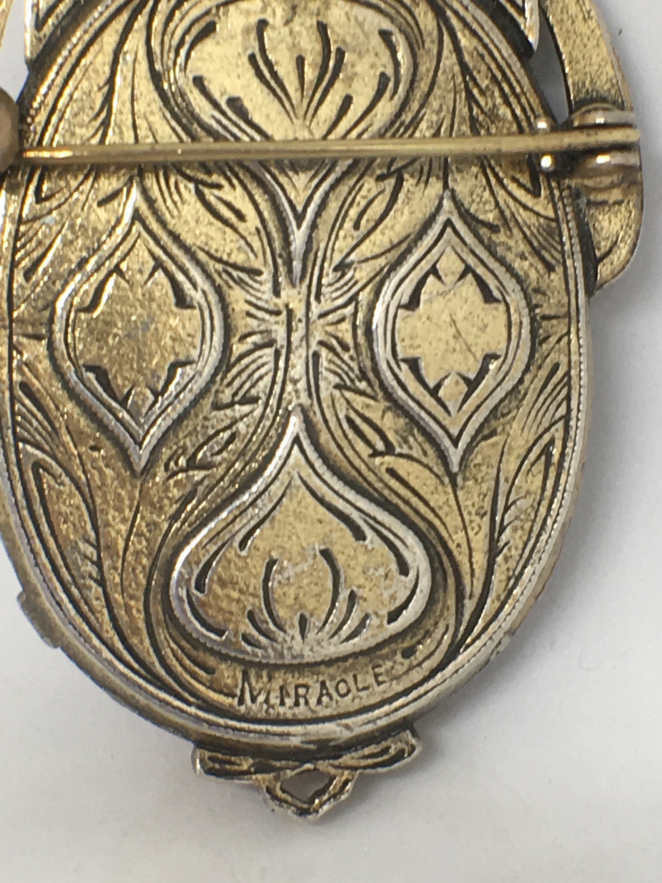 Vintage Miracle Jewelry Arts & Crafts Old MultiStone Brooch/Pendant